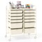 Space-Saving 12-Drawer Rolling Cart Sturdy Metal and PP Storage Trolley with Lockable Wheels for Office or Home